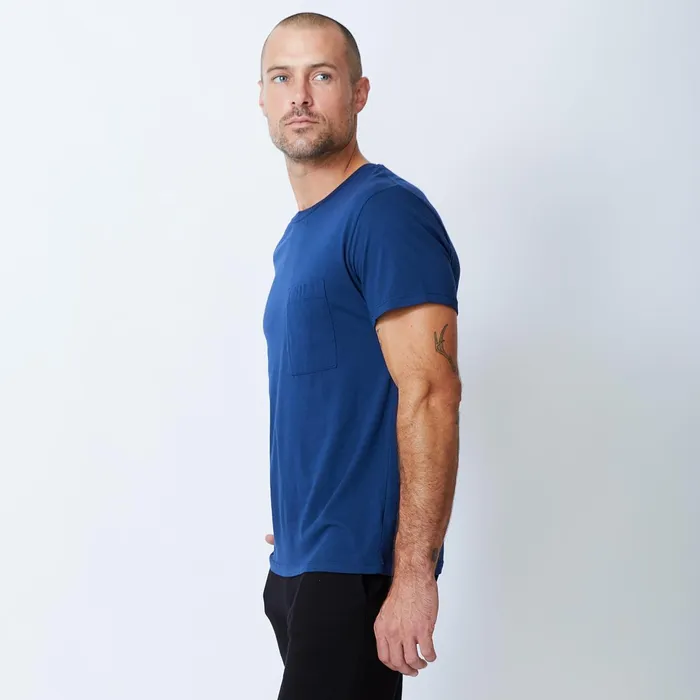 Men Sale MONROW Relaxed Pocket Crew Navy Blue