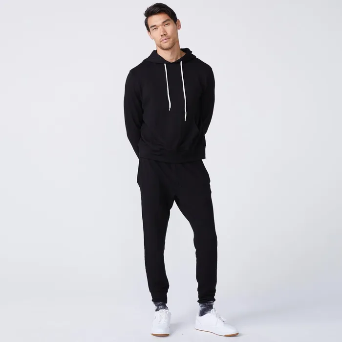 Men Sale MONROW Slouchy Pullover Hoody Black