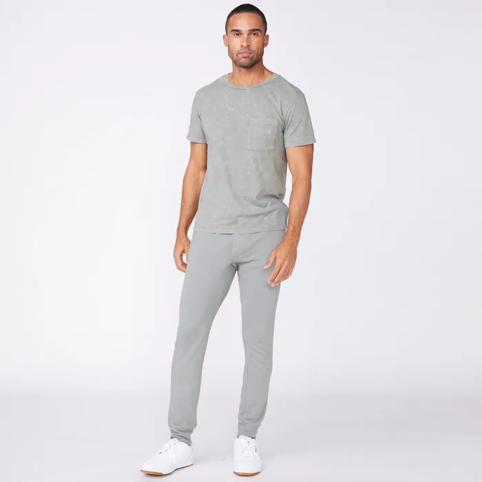 Men Sale MONROW Stone Wash Relaxed Pocket Crew Gunmetal