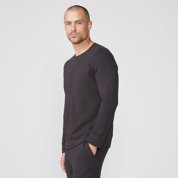 Men Sale MONROW Supersoft Fleece Crew Neck Sweatshirt Faded Black