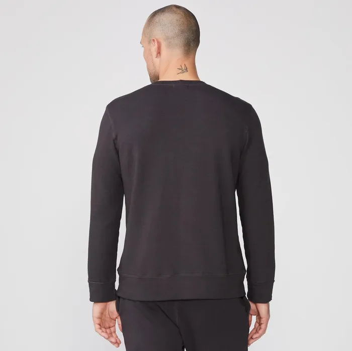 Men Sale MONROW Supersoft Fleece Crew Neck Sweatshirt Faded Black