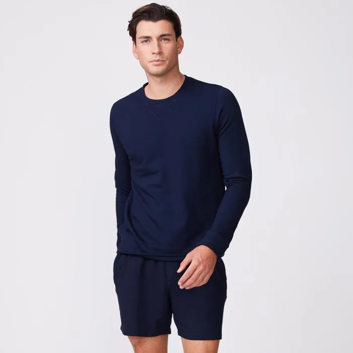 Men Sale MONROW Supersoft Fleece Crew Neck Sweatshirt Inca