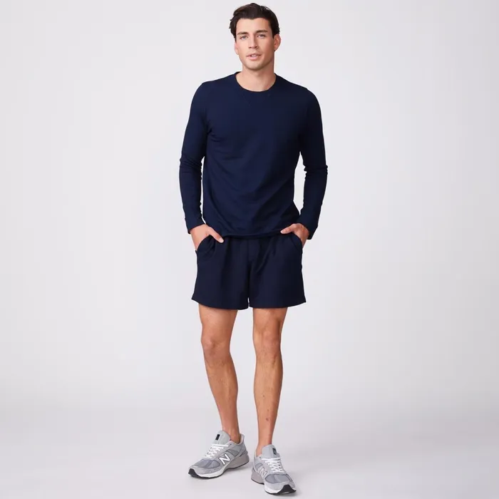 Men Sale MONROW Supersoft Fleece Crew Neck Sweatshirt Inca