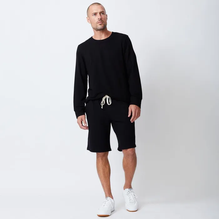 Men Sale MONROW Supersoft Fleece Shorts Black
