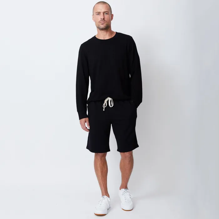 Men Sale MONROW Supersoft Fleece Shorts Black
