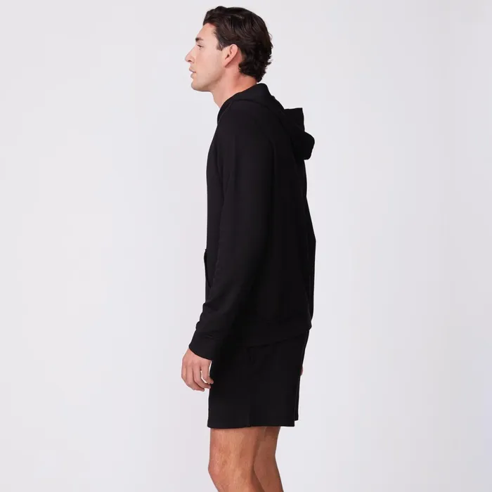 Men Sale MONROW Supersoft Fleece Zip Up Hoody Black
