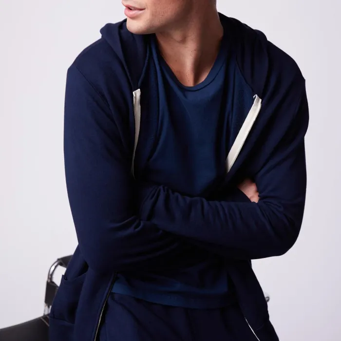Men Sale MONROW Supersoft Fleece Zip Up Hoody Inca