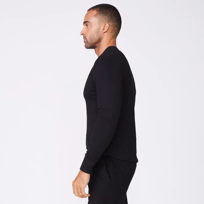Men Sale MONROW Thermal Henley Black