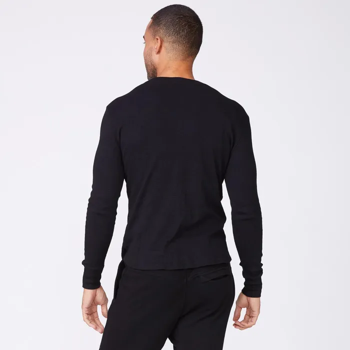 Men Sale MONROW Thermal Henley Black