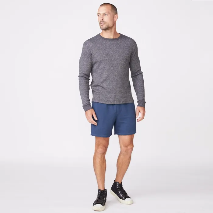 Men Sale MONROW Thermal Long Sleeve Crew Faded Black