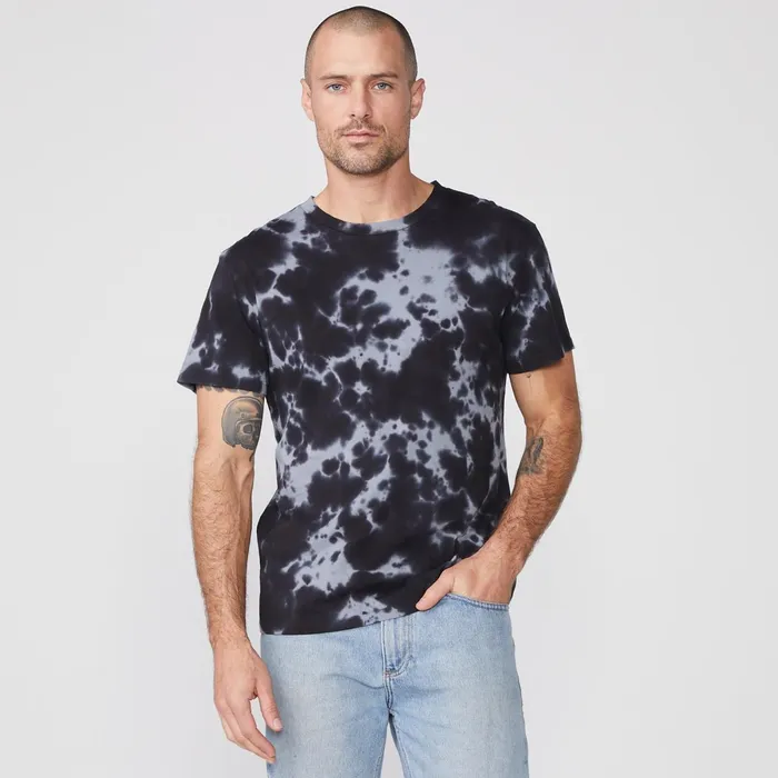 Men Sale MONROW Tie Dye Relaxed Crew Faded Black