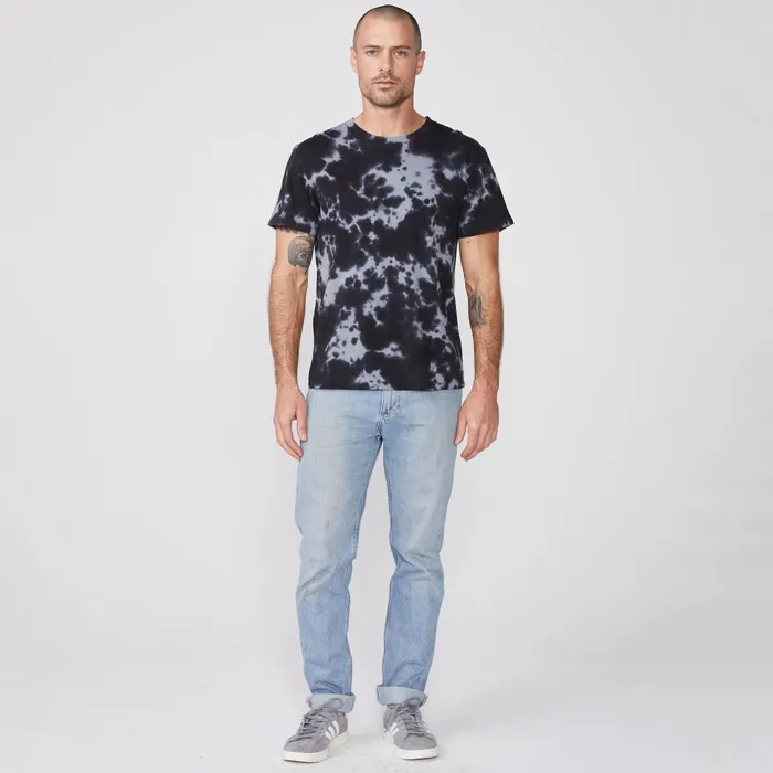 Men Sale MONROW Tie Dye Relaxed Crew Faded Black