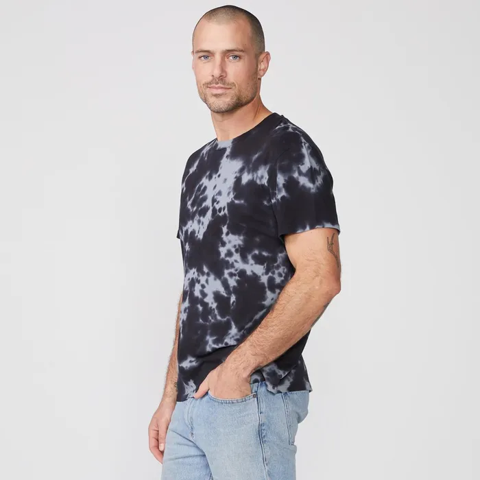 Men Sale MONROW Tie Dye Relaxed Crew Faded Black
