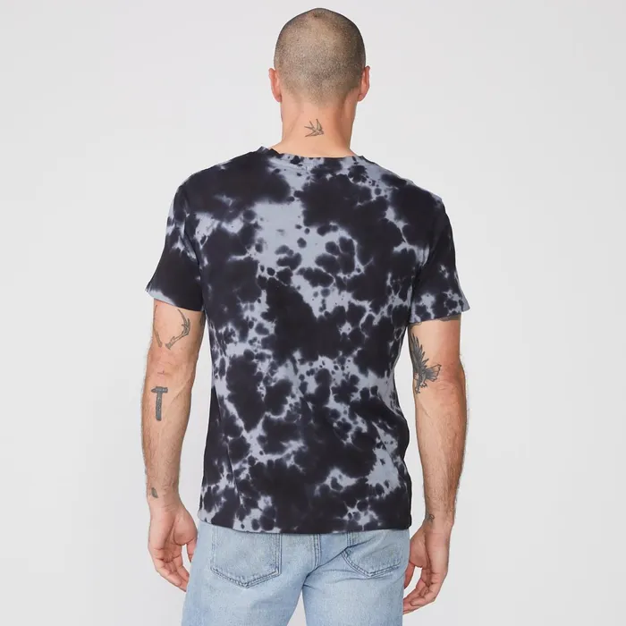 Men Sale MONROW Tie Dye Relaxed Crew Faded Black