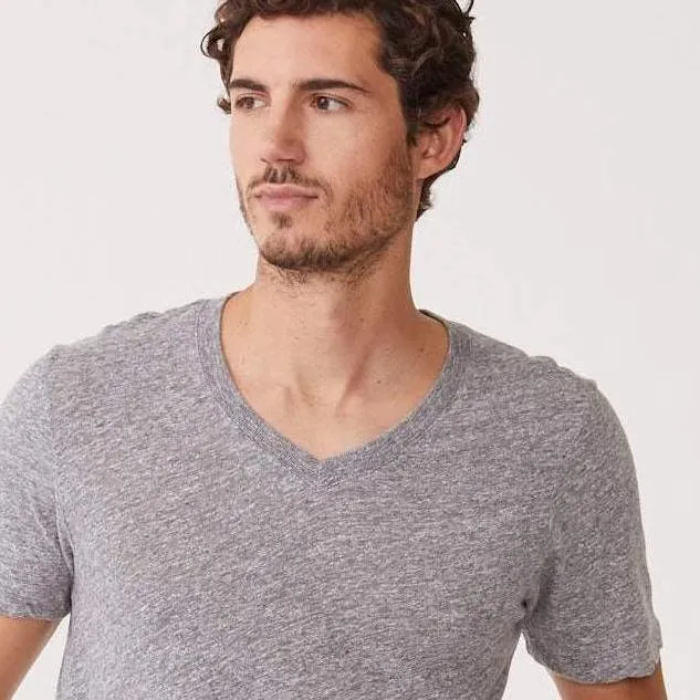 Men Sale MONROW V Neck Tee Granite Men Sale MONROW V Neck Tee Granite