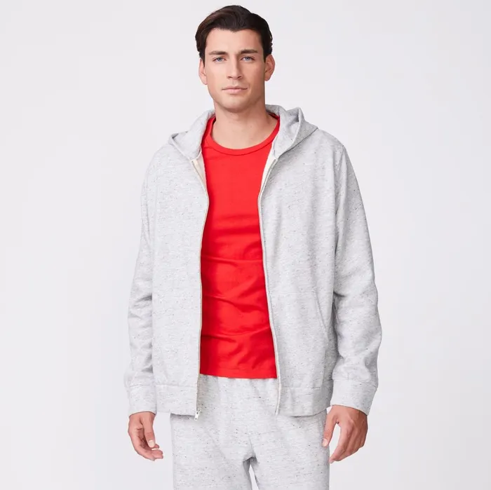Men Sale MONROW Zip Up Hoody Heather Grey