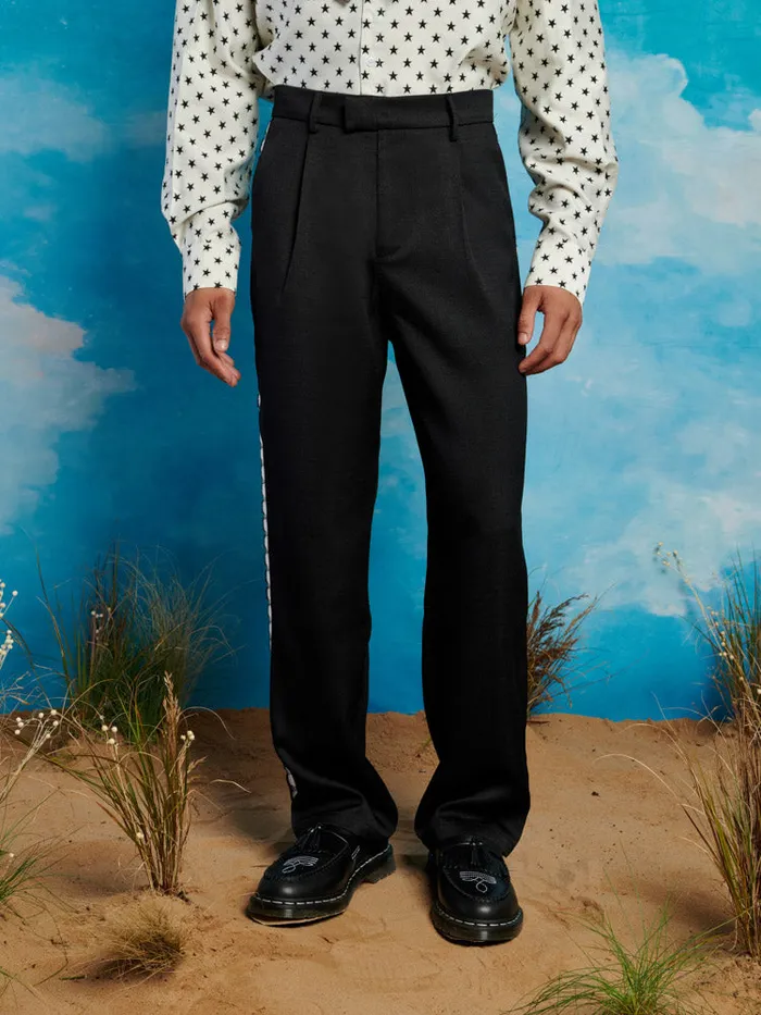 Men Saloon Scallop Trousers Coal Black Sister Jane Trousers