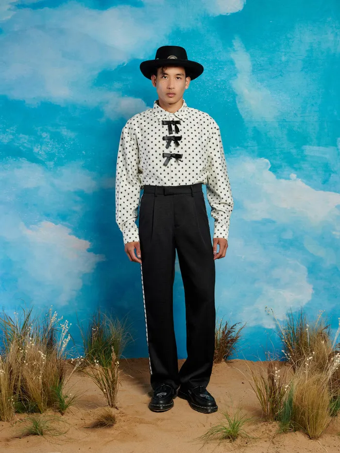 Men Saloon Scallop Trousers Coal Black Sister Jane Trousers