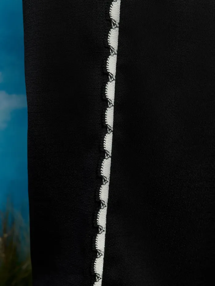Men Saloon Scallop Trousers Coal Black Sister Jane Trousers