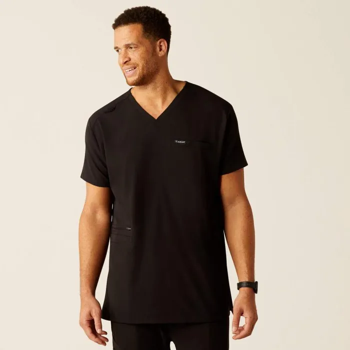 Men Scrubs Ariat Derham 6 Pocket Scrub Top Black Men Scrubs Ariat Derham 6 Pocket Scrub Top Black