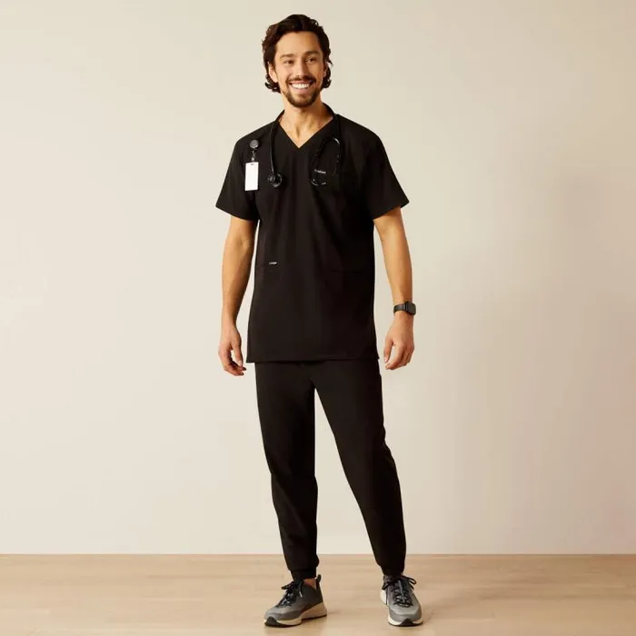 Men Scrubs Ariat Derham 6 Pocket Scrub Top Black Men Scrubs Ariat Derham 6 Pocket Scrub Top Black