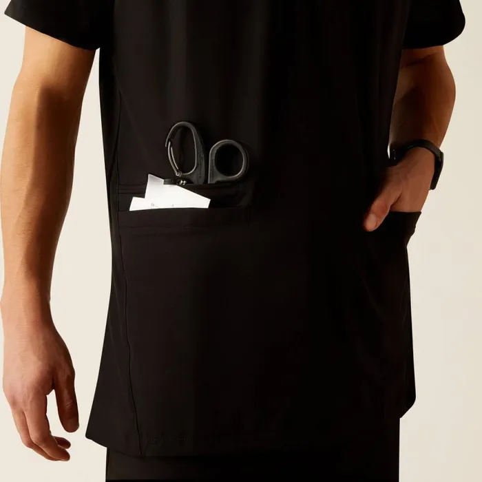 Men Scrubs Ariat Derham 6 Pocket Scrub Top Black Men Scrubs Ariat Derham 6 Pocket Scrub Top Black