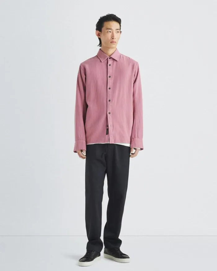 Men Shirts Rag 038 Bone Austin Heavy Twill Shirt Deep Pink