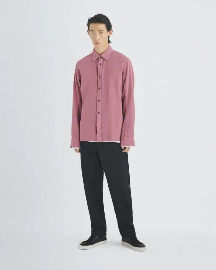Men Shirts Rag 038 Bone Austin Heavy Twill Shirt Deep Pink