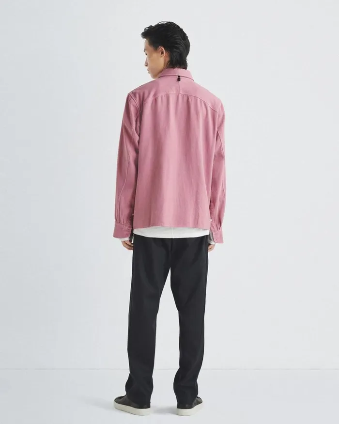 Men Shirts Rag 038 Bone Austin Heavy Twill Shirt Deep Pink