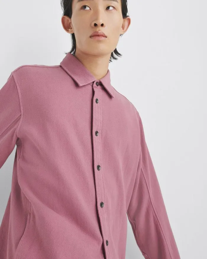 Men Shirts Rag 038 Bone Austin Heavy Twill Shirt Deep Pink