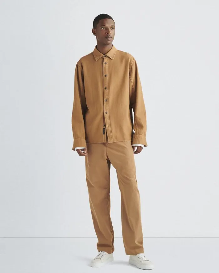 Men Shirts Rag 038 Bone Austin Heavy Twill Shirt Ermine