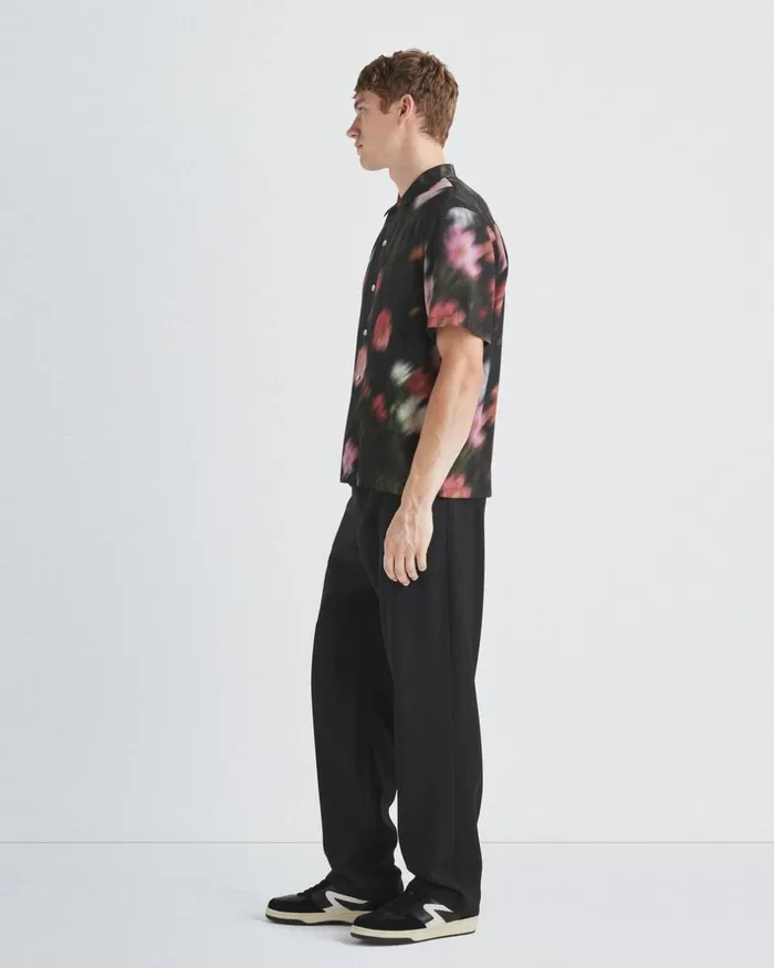 Men Shirts Rag 038 Bone Avery Printed Viscose Shirt Blackfloral