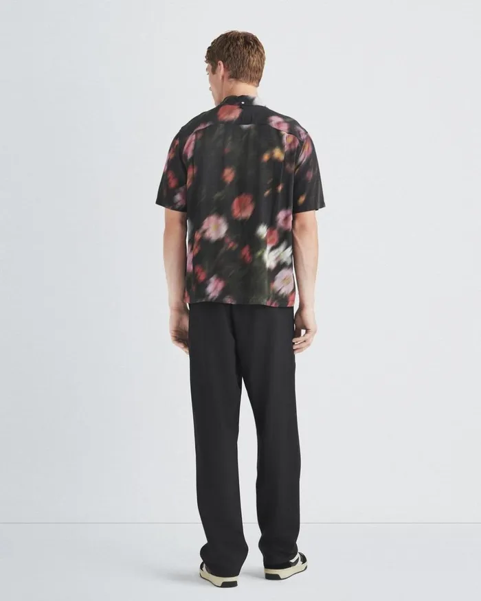 Men Shirts Rag 038 Bone Avery Printed Viscose Shirt Blackfloral