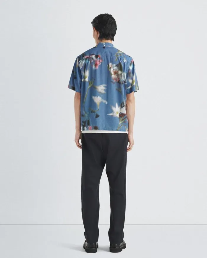 Men Shirts Rag 038 Bone Avery Printed Viscose Shirt Blue Floral