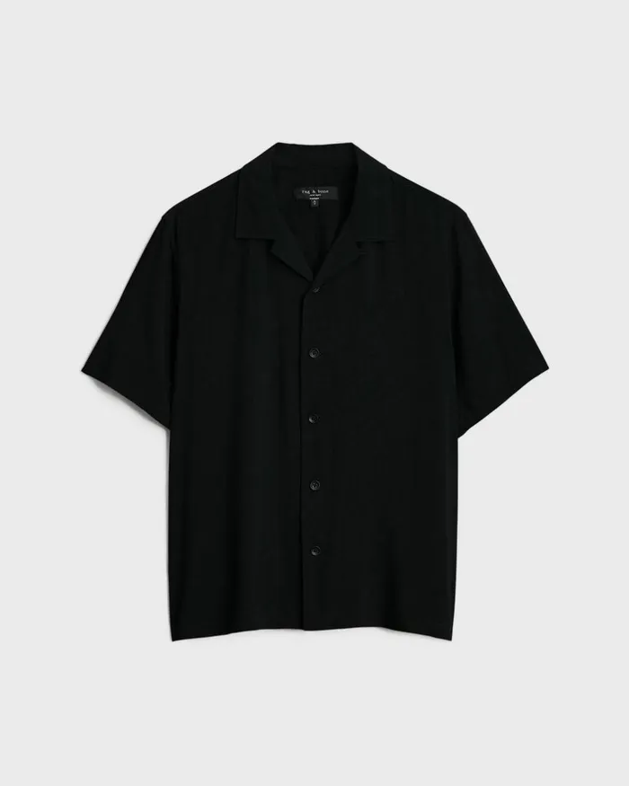 Men Shirts Rag 038 Bone Avery Viscose Shirt Black