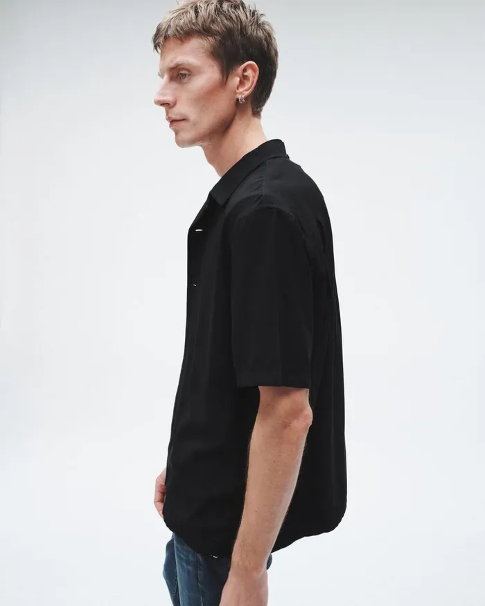 Men Shirts Rag 038 Bone Avery Viscose Shirt Black