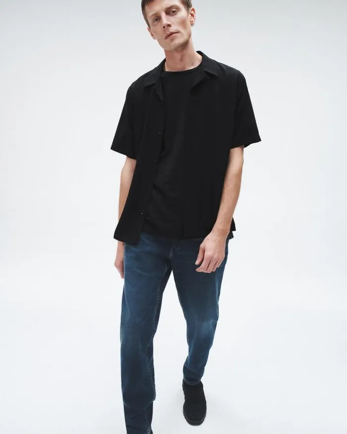 Men Shirts Rag 038 Bone Avery Viscose Shirt Black