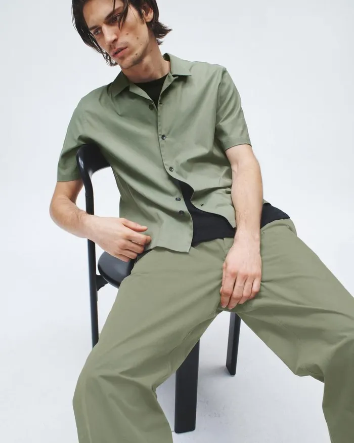 Men Shirts Rag 038 Bone Avery Viscose Shirt Lichen