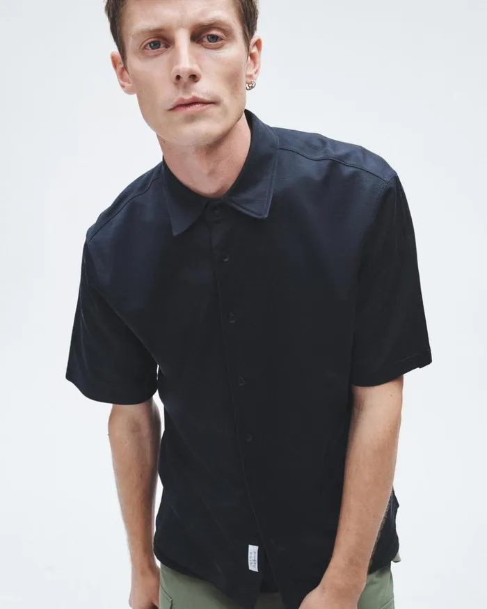 Men Shirts Rag 038 Bone Dalton Knit Cupro Shirt Salute