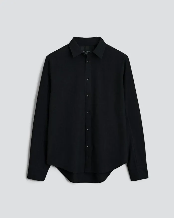 Men Shirts Rag 038 Bone Fit 2 Engineered Cotton Oxford Shirt Black