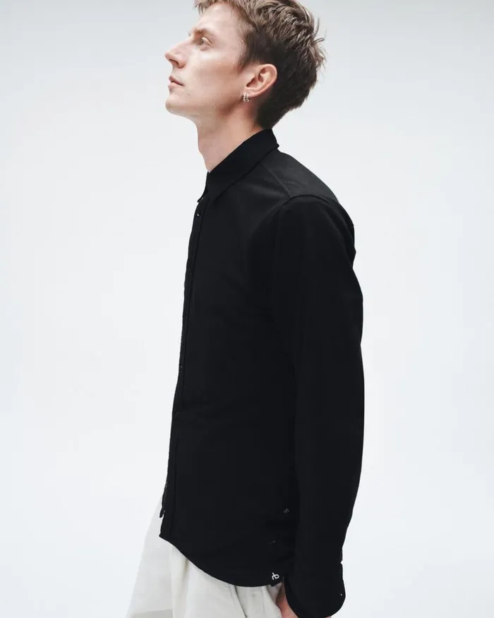 Men Shirts Rag 038 Bone Fit 2 Engineered Cotton Oxford Shirt Black