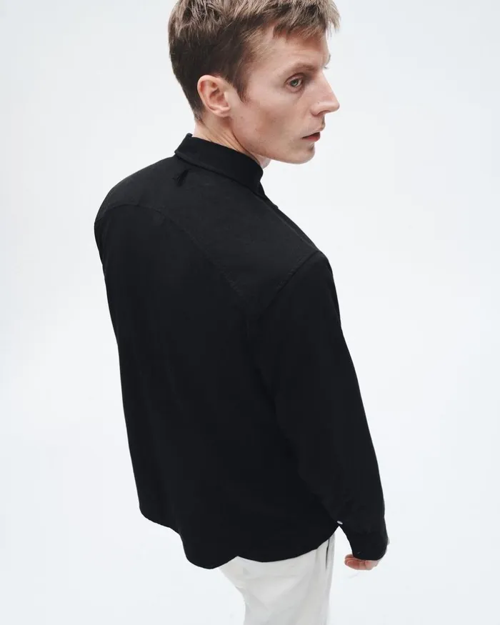 Men Shirts Rag 038 Bone Fit 2 Engineered Cotton Oxford Shirt Black