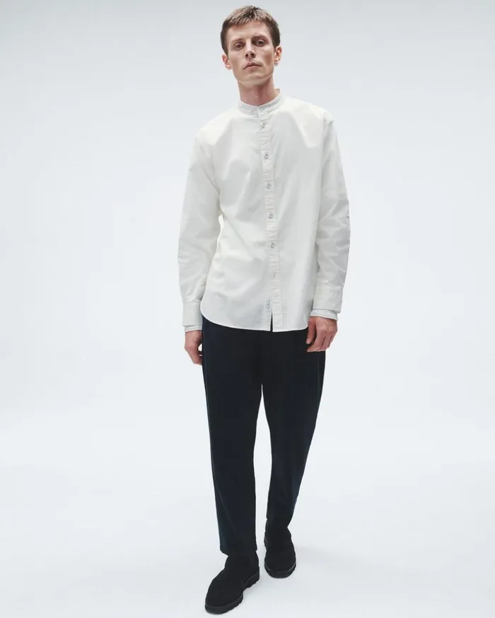 Men Shirts Rag 038 Bone Landon Cotton Poplin Shirt Marshmallow