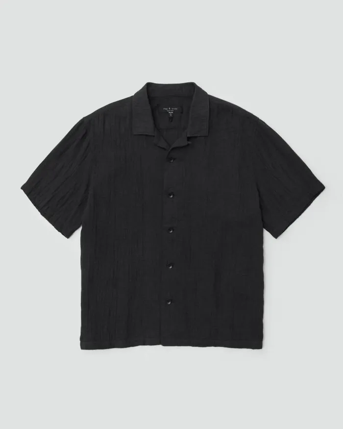 Men Shirts Rag 038 Bone Resort Avery Gauze Shirt Phantom