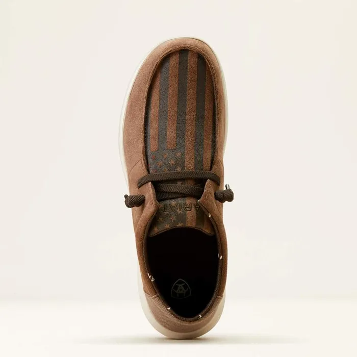 Men Shoes and Sneakers Ariat Hilo Brown Bomber Suedeamerican Flag Print Men Shoes and Sneakers Ariat Hilo Brown Bomber Suedeamerican Flag Print