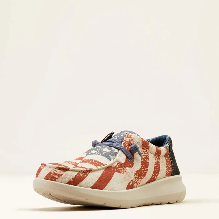 Men Shoes and Sneakers Ariat Hilo Stretch Lace American Flag Printcharcoal