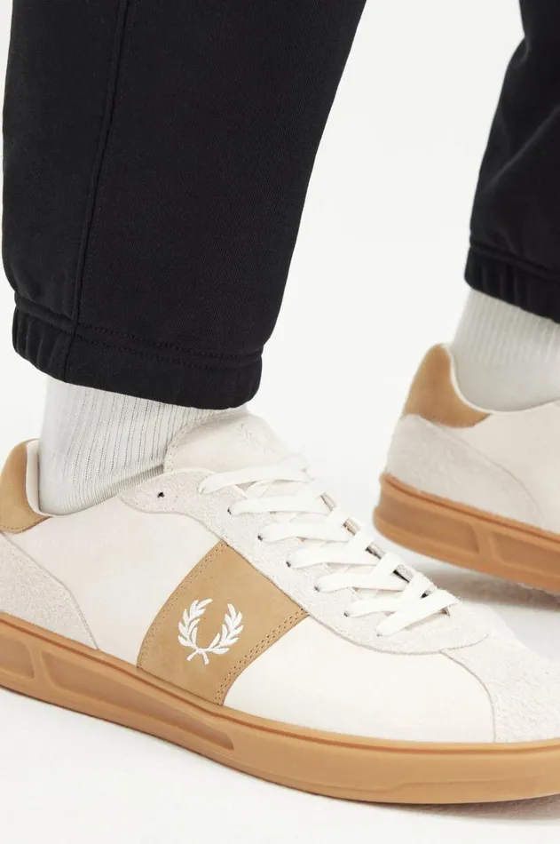 Men Shoes Fred Perry B4 Ecrusnow White