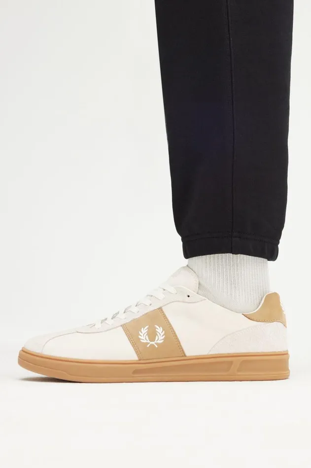 Men Shoes Fred Perry B4 Ecrusnow White