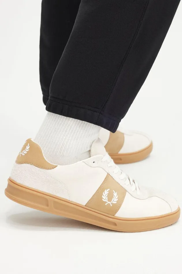 Men Shoes Fred Perry B4 Ecrusnow White