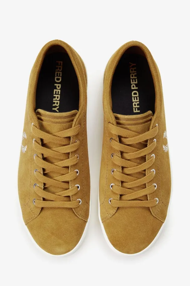 Men Shoes Fred Perry Baseline Suede Dark Carameloatmeal